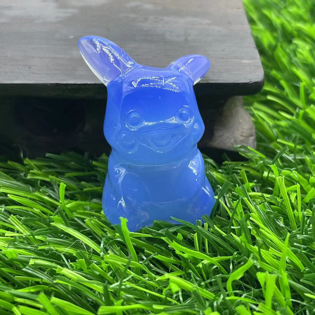 Multi Materials of Pokémen Pikachu Carvings 4cm GEMROCKY-Carvings-Blue Opalite-