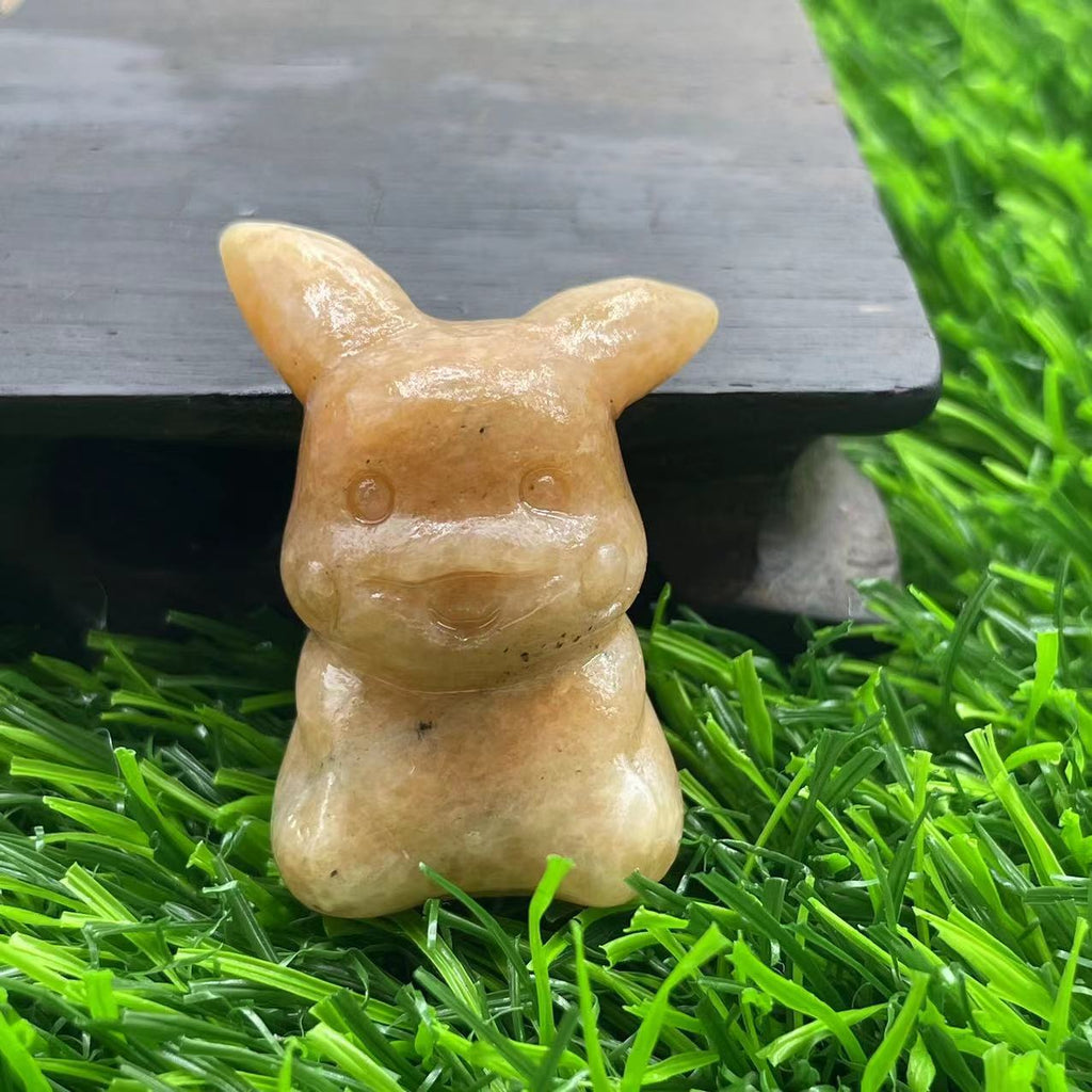 Multi Materials of Pokémen Pikachu Carvings 4cm GEMROCKY-Carvings-Orange Aventurine-