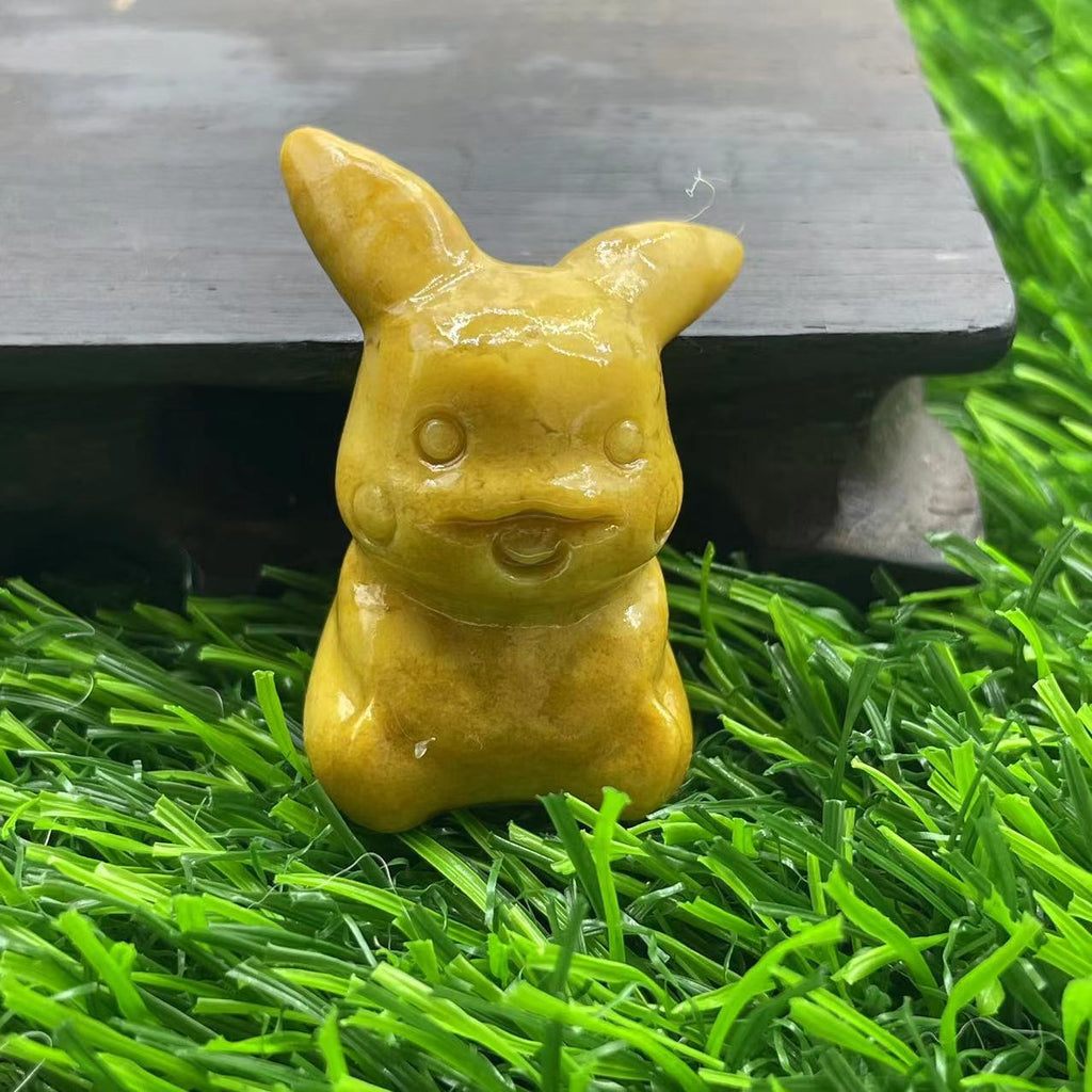 Multi Materials of Pokémen Pikachu Carvings 4cm GEMROCKY-Carvings-Yellow Aventurine-
