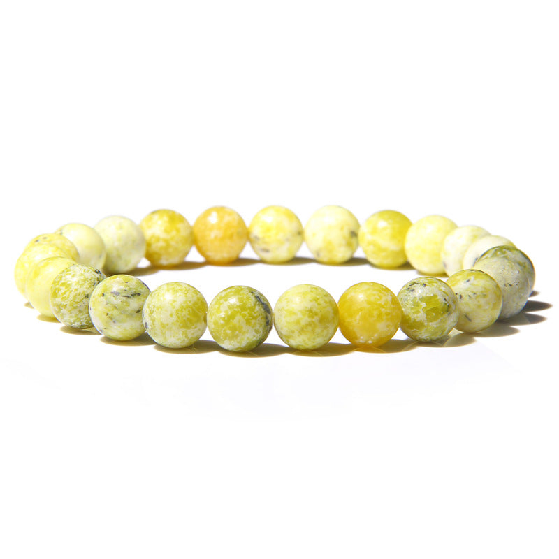 8mm Yellow Grass Stone Bead Bracelets GEMROCKY-Bracelets-