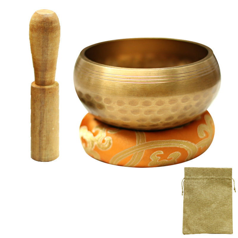 Buddha Pattern Meditation Nepal Buddha Sound Copper Singing Bowls GEMROCKY-Psychic-bowl+leather stick+mat+sack-