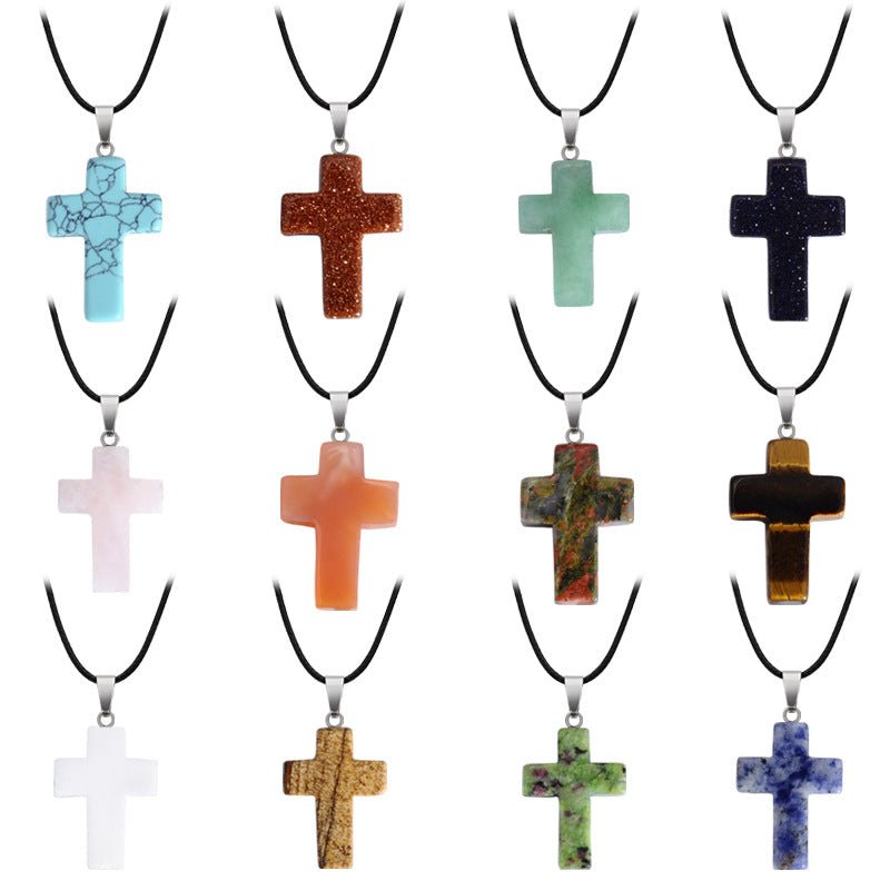 Crystal Saint Cross Pendant Necklaces GEMROCKY-Jewelry-
