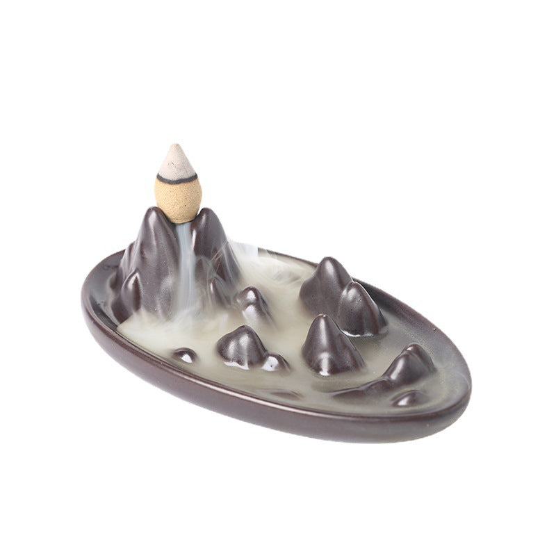 Sea of Clouds Mountain Backflow Incense Burner Tray Home Decor Ornaments GEMROCKY-Psychic-
