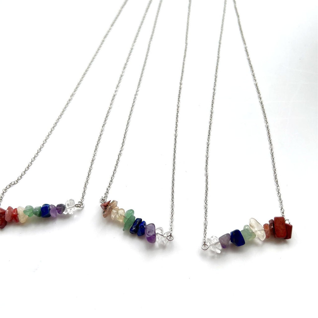 Seven Chakras Crystal Chain Necklaces GEMROCKY-Jewelry-